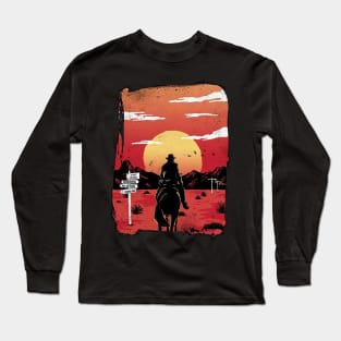 Lone Rider at Sunset Long Sleeve T-Shirt